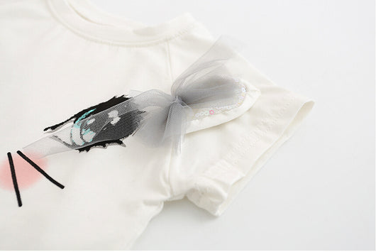 Conjunto Infantil Gato Adorable con Falda Abullonada y Detalles de Mariposa - Image 2