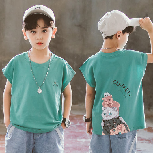 Playera Infantil con Estampado de Dibujos Animados para Niños - Image 3