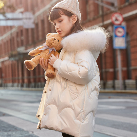 Abrigo Acolchado Largo para Niña - Protección Térmica Premium