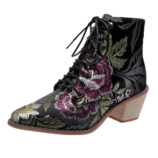 Botas Cortas para Mujer con Bordados Artesanales - Image 3