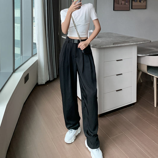 Pantalón Recto Negro de Trabajo Profesional