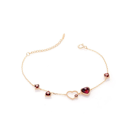 Pulsera Corazón Granate Rojo para Mujer - Image 9