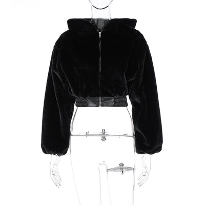 Abrigo Largo de Terciopelo con Capucha Forrada en Piel - Chaqueta Térmica para Invierno - Image 13