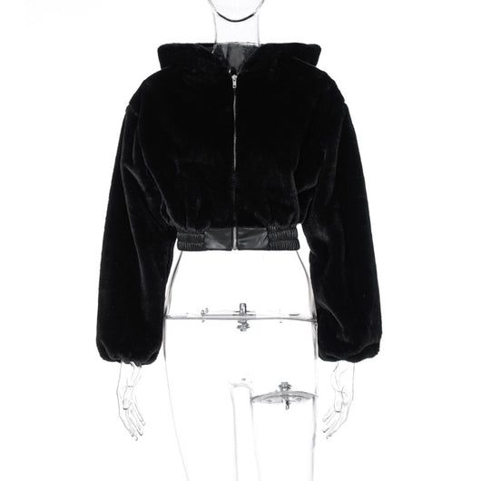 Abrigo Largo de Terciopelo con Capucha Forrada en Piel - Chaqueta Térmica para Invierno - Image 13