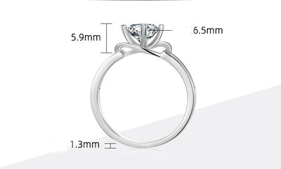 Anillo de Moissanita de 1 Quilate con Diseño de Mariposa de Cuatro Puntas Retorcidas - Image 10