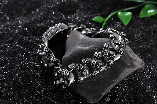 Pulsera de Acero Titanio con Calavera para Hombre - Estilo Rock Punk - Image 5