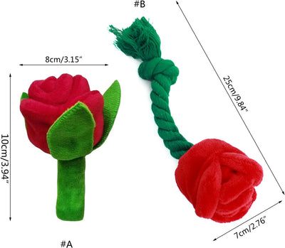 Juguete Masticable Resistente para Perros - Peluche Flor Rosa Suave - Image 3