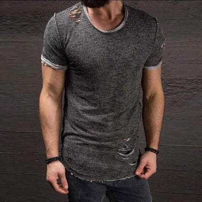 Camisetas Rasgadas de Manga Corta