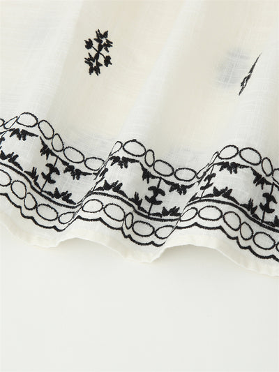 Blusa Casual Holgada con Encaje y Bordado - Manga Larga Estilo Europeo - Image 15