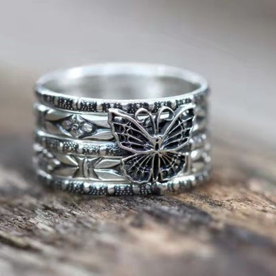 Juego de Anillos Mariposa Retro Tendencia Europa y América - Image 4