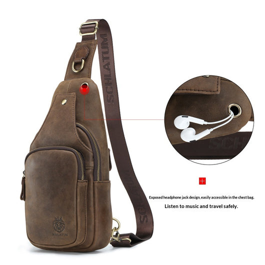Bolsa Bandolera Vintage de Cuero Genuino para Hombre - Image 3