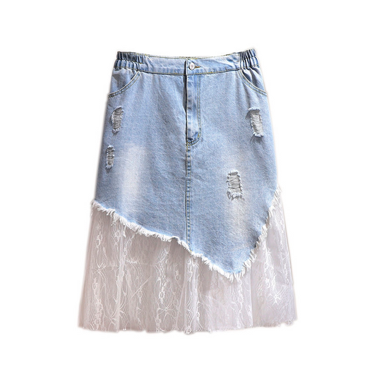 Falda Corta Denim Talle Alto con Bolso de Cadera - Image 5