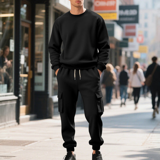 Conjunto Deportivo Hombre Sudadera y Pantalón Oversize Cuello Redondo - Image 5