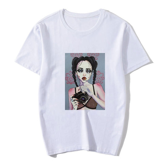 Playera Suelta con Estampado Diablo para Mujer - Image 13