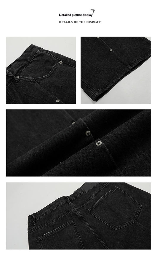 Pantalones Vaqueros Rectos Vintage Estilo Americano con Acabado Desgastado - Image 13