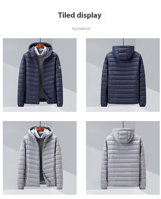 Chaqueta de Plumas para Hombre, Corte Slim Estilo Coreano - Image 23