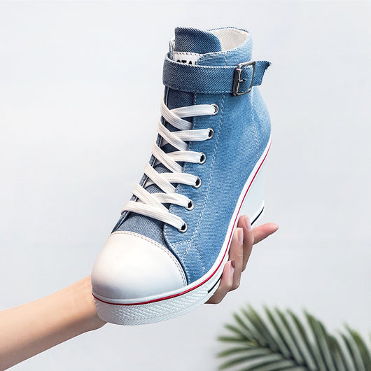 Zapatillas Canvas Altas con Plataforma Lateral de 8cm - Diseño Elevado y Moderno - Image 3