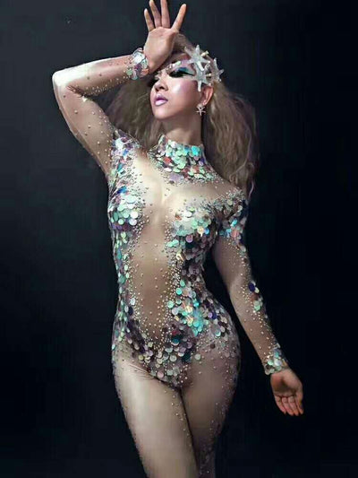 Traje de Baño Sirena Enterizo con Escote Alto - Image 7