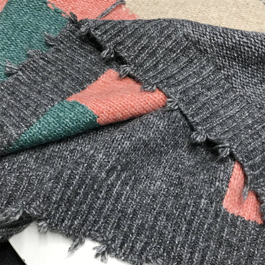 Suéter Tejido Casual Retro con Bordes sin Rematar para Mujer - Image 19
