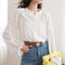 Blusa Blanca con Diseño Patchwork Estilo Francés
