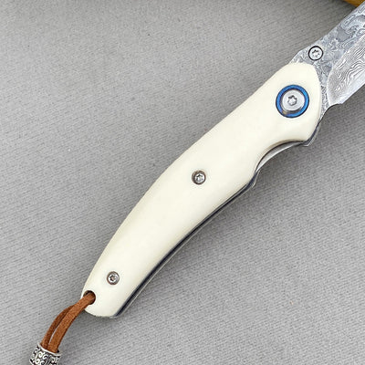 Cuchillo Plegable Portátil de Acero Damasco para Aventuras al Aire Libre - Image 14