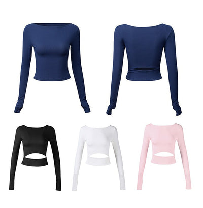 Playera Deportiva Ajustada de Manga Larga para Mujer - Yoga y Fitness - Image 2