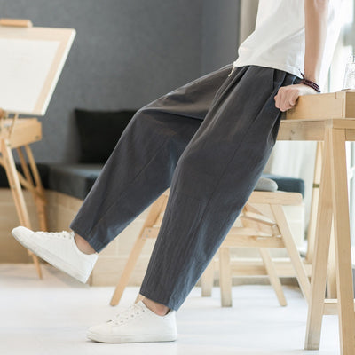 Pantalones Casuales de Algodón y Lino Hombre - Corte Recto Relajado - Image 14