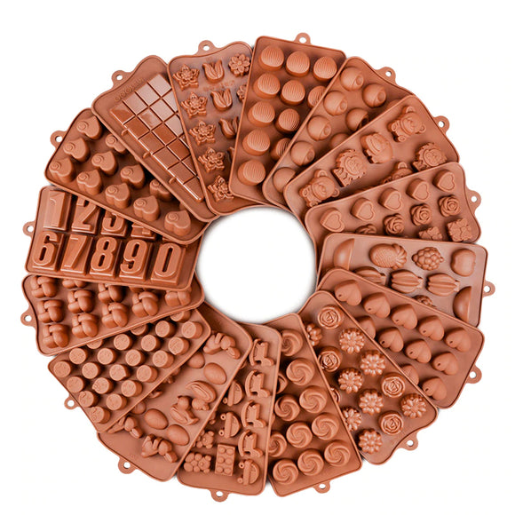 Molde de Silicona para Chocolate 29 Formas - Herramientas Antiadherentes para Repostería