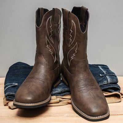 Bota Vaquera Retro Otoño Invierno - Estilo Western Clásico - Image 4
