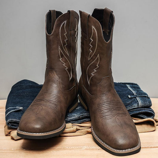 Bota Vaquera Retro Otoño Invierno - Estilo Western Clásico - Image 4