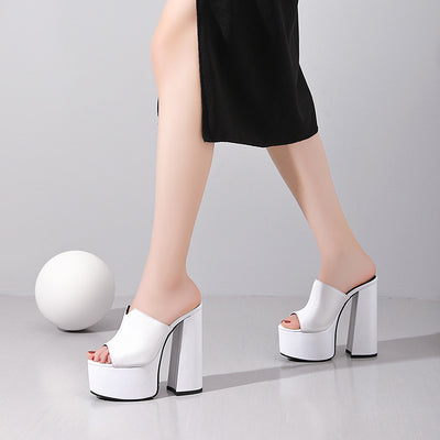 Sandalias Plataforma Tacón Super Alto en Cuero Premium Impermeable - Image 2