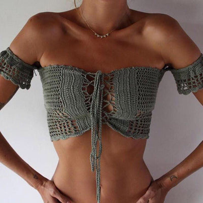 Top de Bikini de Crochet Estilo Bohemio y Versátil - Image 9