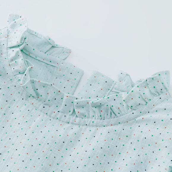 Blusa de Lino con Encaje para Niñas