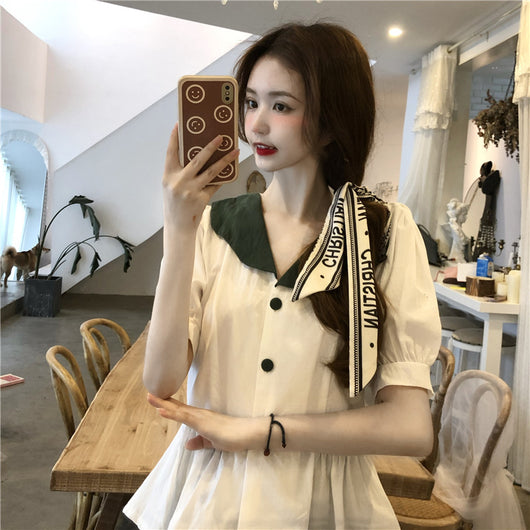 Blusa Reductora de Edad, Delgada, Manga Corta para Mujer
