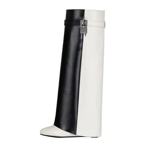 Botas Cuña Metalizado Talla Grande Mujer Hasta la Rodilla - Image 7