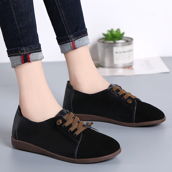 Zapatos Planos de Cuero con Suela Flexible