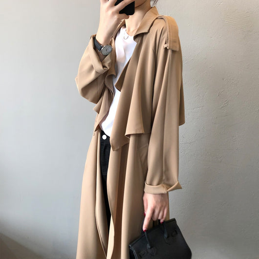 Abrigo Trinchera Largo para Mujer Estilo Británico Retro - Image 21