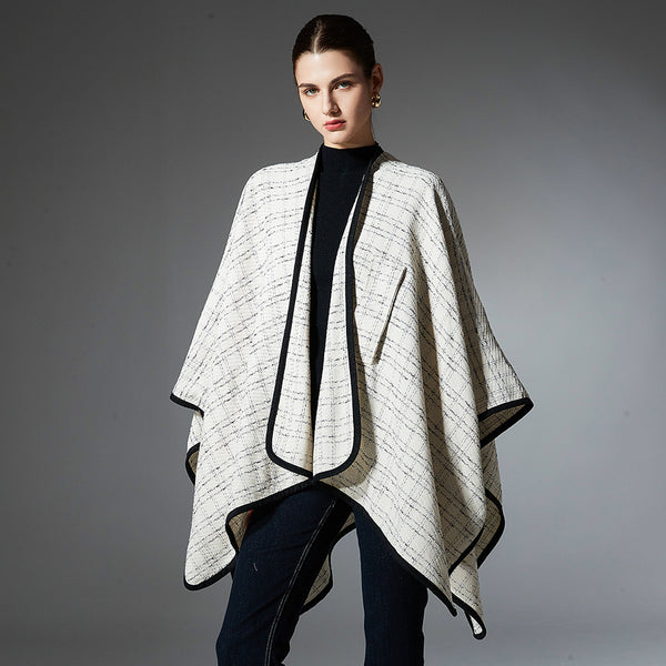 Par de Chales Beige con Hebilla para Otoño e Invierno