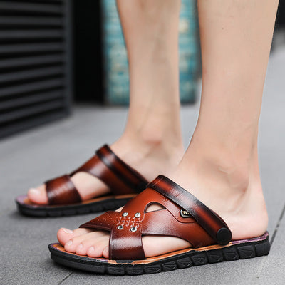 Sandalias y Pantuflas de Cuero Suave para Hombre - Image 6