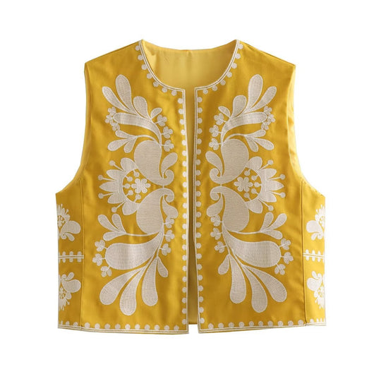 Chaleco Bordado sin Mangas para Mujer - Estilo Europeo y Americano - Image 7