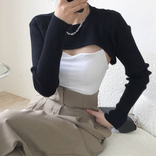 Suéter Tejido Cintura Alta Reductor con Chal Intercambiable para Mujer - Image 8