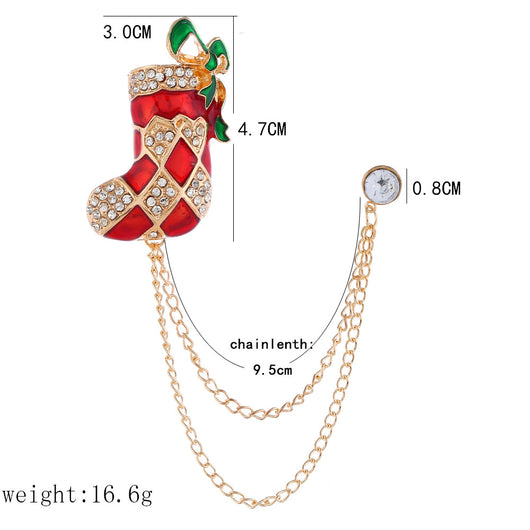Broche Navideño de Bota con Diamantes - Diseño Doble Capa Europeo y Americano - Image 7