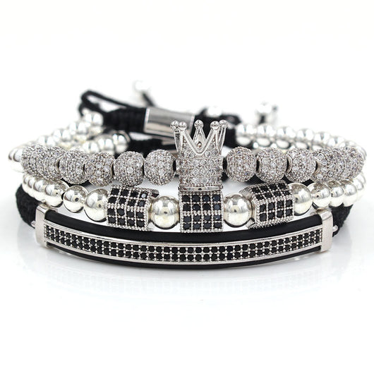 Pulsera Hexagonal Doble Fila con Cristales en Cresciente - Image 5
