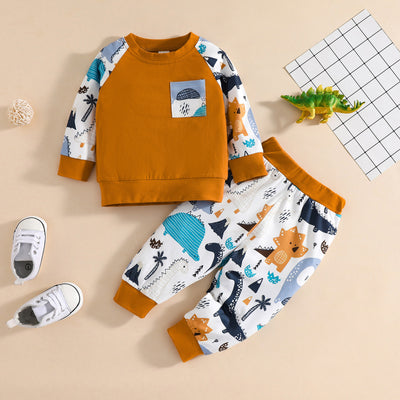 Conjunto Infantil de Manga Larga con Estampado de Animales Otoñales - Image 7