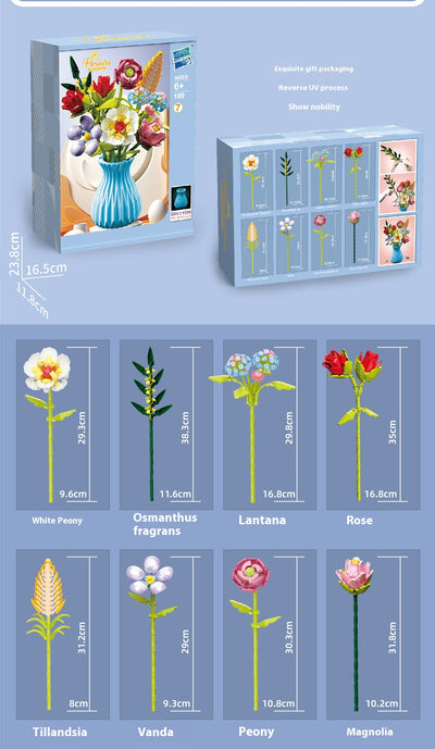 Bloques de Construcción Flores con Piezas Pequeñas - Juguete Educativo Armable - Image 21