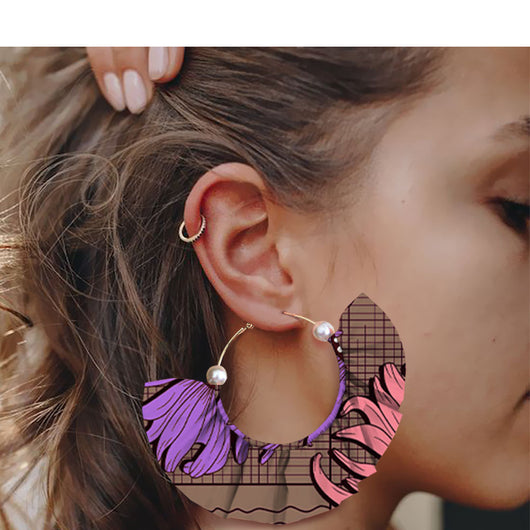 Aretes Artesanales Estampados de Diseño Exagerado - Image 23
