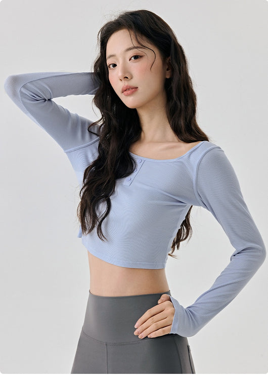 Top de Yoga Ajustado de Manga Larga - Diseño Reductivo para Fitness y Running - Image 29