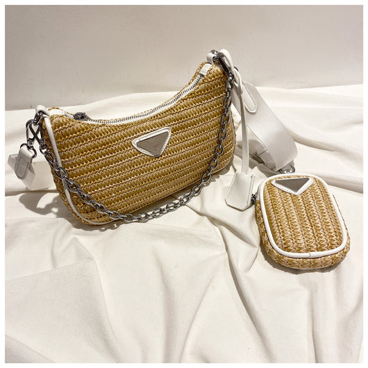 Bolsa de Paja Tejida 3 en 1 - Diseño Francés Minimalista para Verano - Image 11