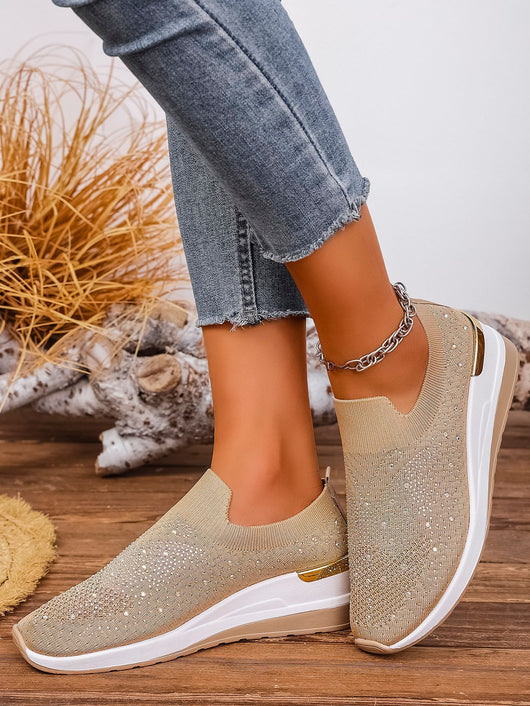 Zapatos de Tacón Cuña Verano para Mujer con Strass y Punta Redonda - Image 12