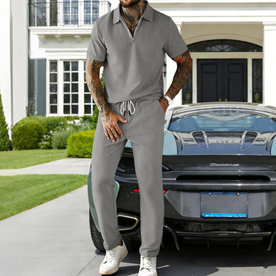 Conjunto Elegante de Polo y Pantalón en Pana para Hombre - Image 3
